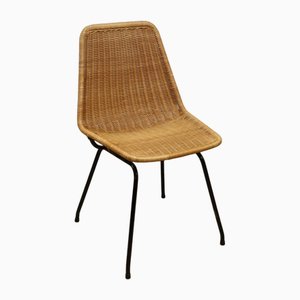 Vintage Italia 100 Model Chair in Woven Wicker by Rotanhuis, 1950s