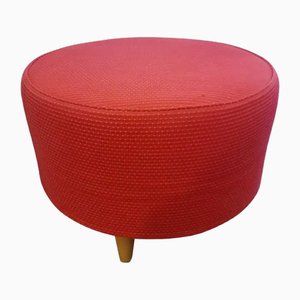 Pouf rotondo in tessuto rosso di Moroso, anni '90