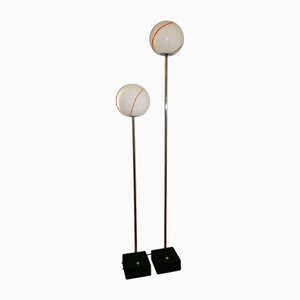 Floor Lamps Model Tallo 150 and Tallo 193 in Murano Glass by Roberto Pamio for Leucos, Italy, 1972, Set of 2