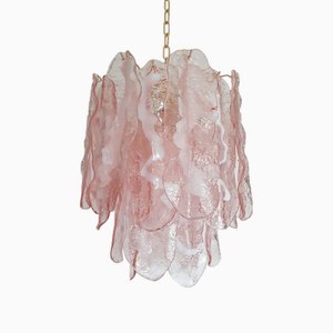 Murano Glass Spider Sputnik Chandelier in Pink and White by Simoeng