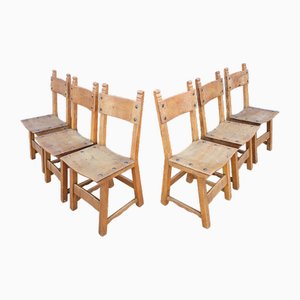 Brutalist Dining Chairs, 1950s, Set of 6