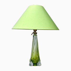 Lampada da tavolo verde lime di Val Saint Lambert, anni '60