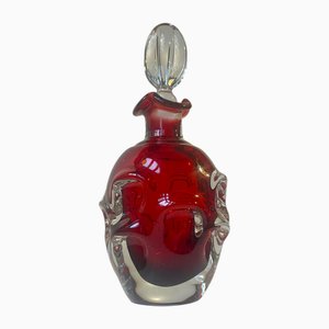 Swedish Modern Ruby Red Decanter by Bo Borgström for Aseda, 1960s