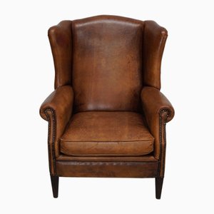 Vintage Dutch Cognac Colored Leather Club Chair