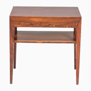 Rosewood Side Table with Drawer attributed to Severin Hansen for Haslev Møbelsnedkeri, 1960s