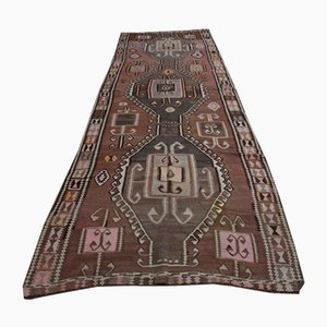 Tappeto Kilim vintage marrone, Turchia, anni '60