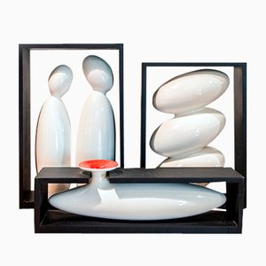 Keramik & Holzskulpturen von PA Crespi, 1960er, 3 . Set