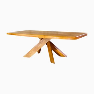 T35D Aban Dining Table in Elm by Pierre Chapo, 1970s