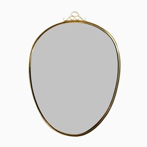 Specchio a forma libera in ottone, anni '60