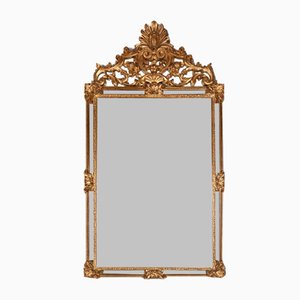 Large Gilted Mirror with Ornamentation on the Top form Deknudt, Belgium, 1970s