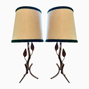 Vintage Nachttischlampen aus Schmiedeeisen, 1950, 2er Set