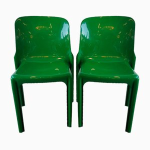 Green Chairs by Vico Magistretti for Artemide, 1968, Set of 2