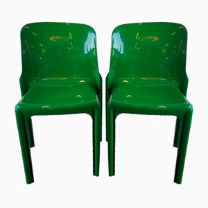 Sedie verdi di Vico Magistretti per Artemide, 1968, set di 2