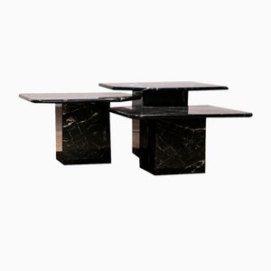 Italian Handmade Marble Side Tables, 1970s, Set of 3