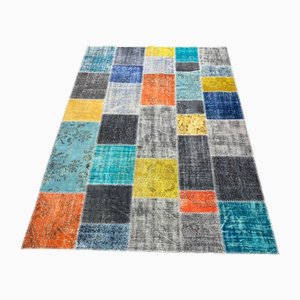 Vintage Patchwork Colorful Rug, 1960s