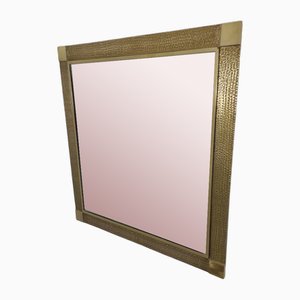 Espejo de pared de latón dorado, años 70