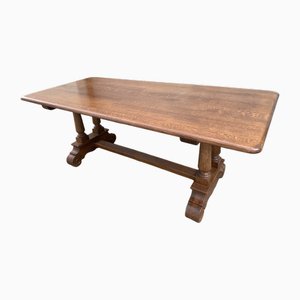 Large Spanish Oak Dining Table, 1940s