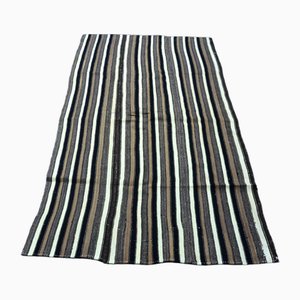 Handmade Striped Wool Kilim Rug, 1960s