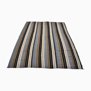 Handmade Striped Wool Kilim Rug, 1960s