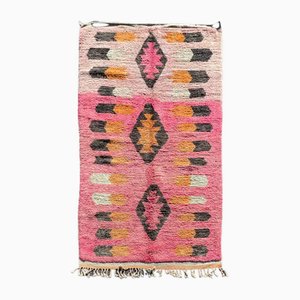 Pink Moroccan Berber Boujad Handmade Area Rug