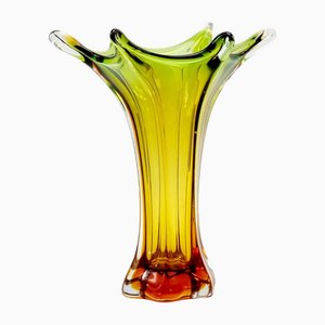 Vase Torsadé Mid-Century en Verre de Murano attribué à Flavio Poli, Italie, 1960s