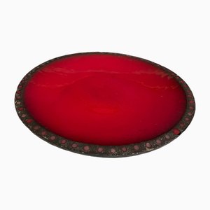 Plate in Red Ceramic, 1960