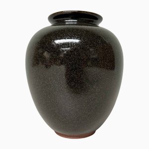 Glasierte Ikebana Vase aus Terrakotta, 1970er