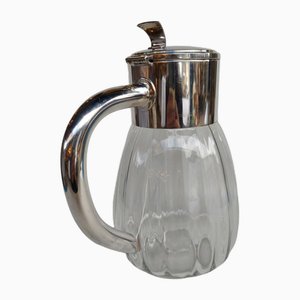 Cooling Pitcher in Silver-Plated Metal and Glass by WMF, 1970s