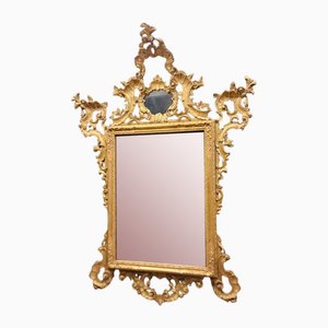 Großer Venezianischer Spiegel mit Blattgold, 1850