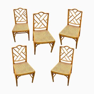 Vintage Dining Chair in Foux Bamboo, Set of 6