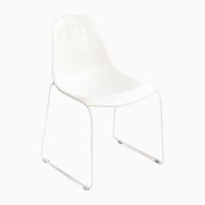 Vintage White Side Chair in Fiberglas