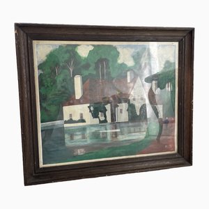 Hiette, Mill, 1981, Oil on Paper, Framed