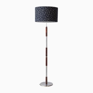 Mid-Century Rosewood and Chrome Floor Lamp, 1960s