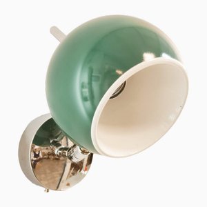 Space Age Adjustable Chrome and Green Wall Light