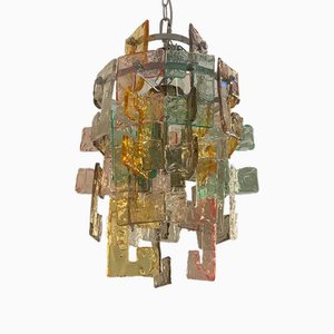 Lampadario a C multicolore fatto a mano in vetro di Murano di Simoeng