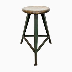 Tabouret d'Atelier Industriel Vert Foncé, 1960s