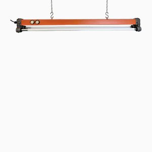 Industrial Orange Hanging Tube Light, 1970s