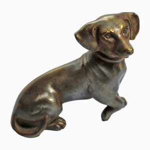 Scultura di cane in bronzo in miniatura, 1905