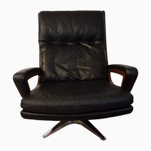 Fauteuil Pivotant en Cuir, Allemagne, 1960s