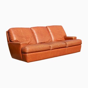 Space Age Sofa in Tan Leather, 1970