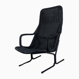 Rattan Model 514 C Lounge Chair by Dirk Van Sliedregt for Gebroeders Jonkers Noordwolde, 1960s