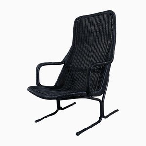 Sillón modelo 514 C de ratán de Dirk Van Sliedregt para Gebroeders Jonkers Noordwolde, años 60