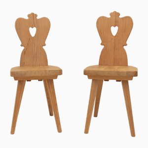 Mid-Century Pine Alpine Chairs, 1950s, Set of 2