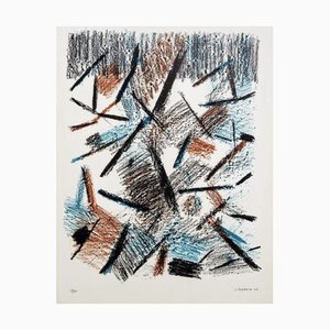 Jacques Germain, Abstract Composition III, Litografía original firmada a mano, 1969