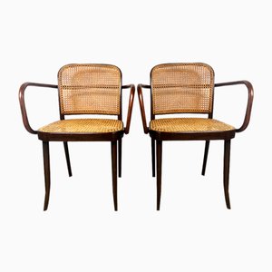 Vintage Thonet A811 Armchairs in Rattan by Josef Frank for Thonet, 1930s, Set of 2