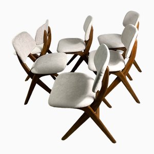 Dining Chairs Set attributed to Louis Van Teeffelen for Awa Meubelfabriek, 1960s, Set of 6
