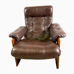 Fauteuil en Wengé et Cuir par Coja, 1981