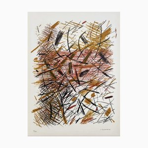 Jacques Germain, Abstract Composition IV, Litografía original firmada a mano, 1969