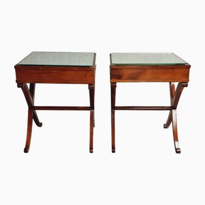 Tables de Chevet Vintage en Acajou, 1960s, Set de 2