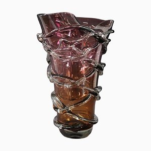 Große Italienische Vase aus Murano Kunstglas, 1980er